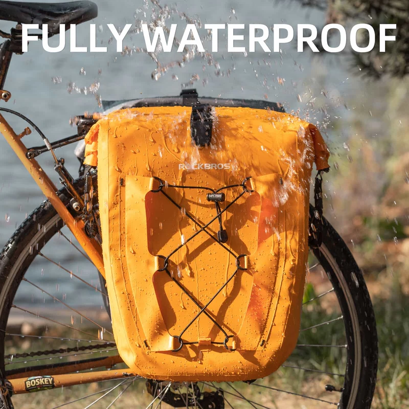 ROCKBROS Gepäckträgertasche 25L-32L 100 % wasserdicht mit Tragegriff