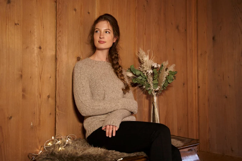 Apu Kuntur - Alpaka Pullover MOANA - Rundhals, Leicht & Weich mit Merinowolle