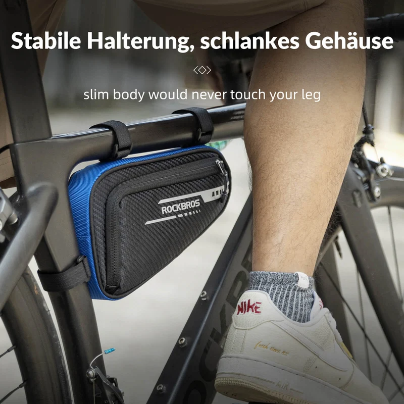 ROCKBROS Rahmentasche wasserdicht Dreieckstasche für MTB & Rennräder 1,2L