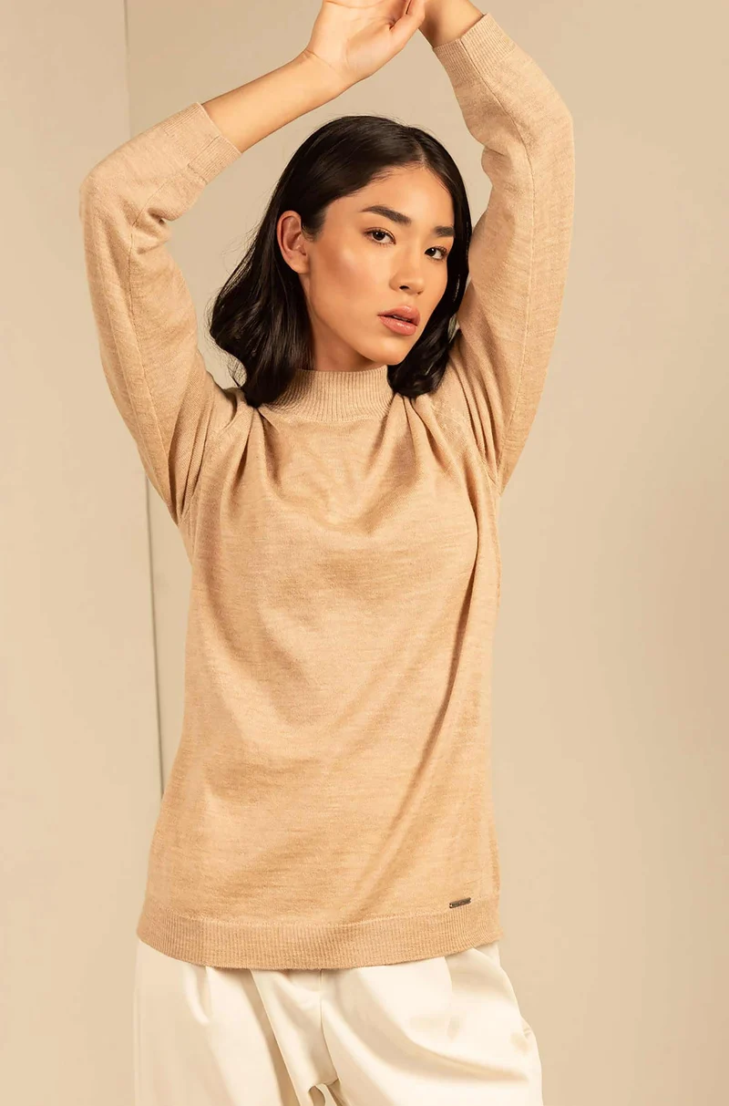KUNA - Alpaka Damen Pullover Turtleneck - Anahi - 100% Baby-Alpaka