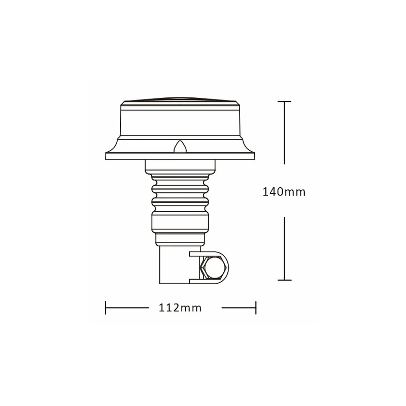 Gelbe LED-Leuchte mit Flexi-DIN-Montage / Flat Top