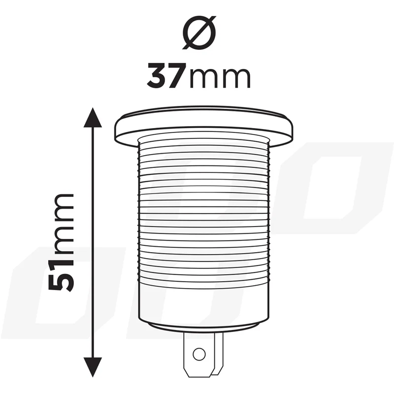 Doppeltes USB-Ladegerät mit Digitalvoltmeter 12/24V