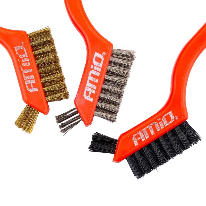 Sortiertes Drahtbürsten-Set / Messing, Stahl und Nylon