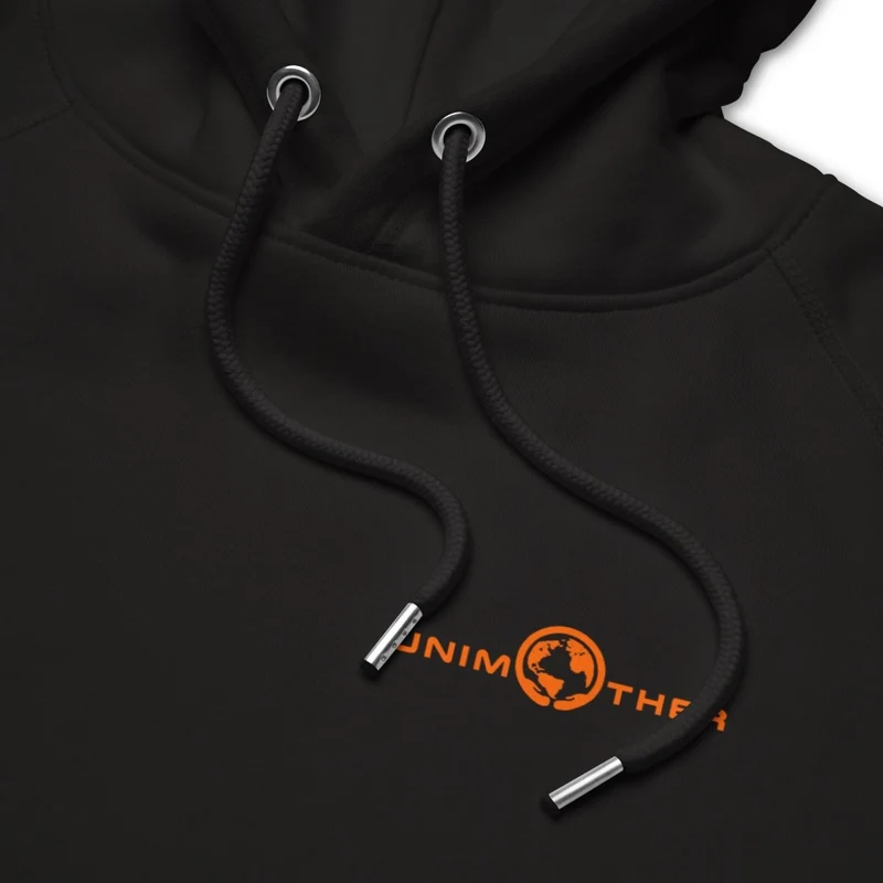 Schwaarz Unimother 85% Bio Koteng 15% recycléiertem Polyester Unisex Pullover Hoodie