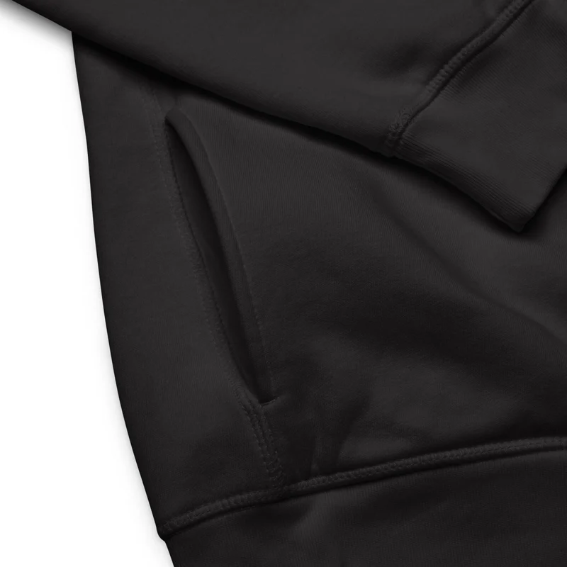 Schwaarz Unimother 85% Bio Koteng 15% recycléiertem Polyester Unisex Pullover Hoodie