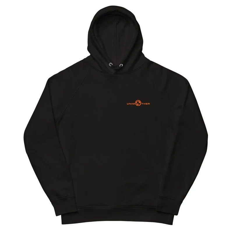 Schwaarz Unimother 85% Bio Koteng 15% recycléiertem Polyester Unisex Pullover Hoodie
