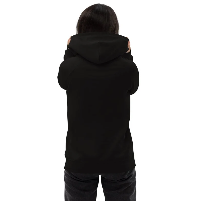 Schwaarz Unimother 85% Bio Koteng 15% recycléiertem Polyester Unisex Pullover Hoodie