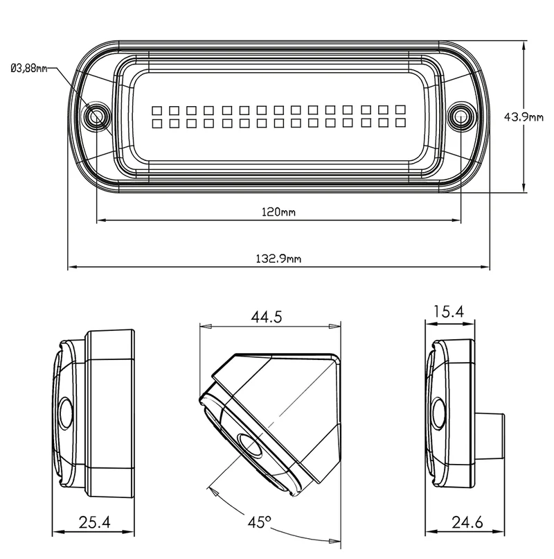 WAS W229 LED-Arbeitsleuchte / Szenenleuchte mit zwei Montagehalterungen
