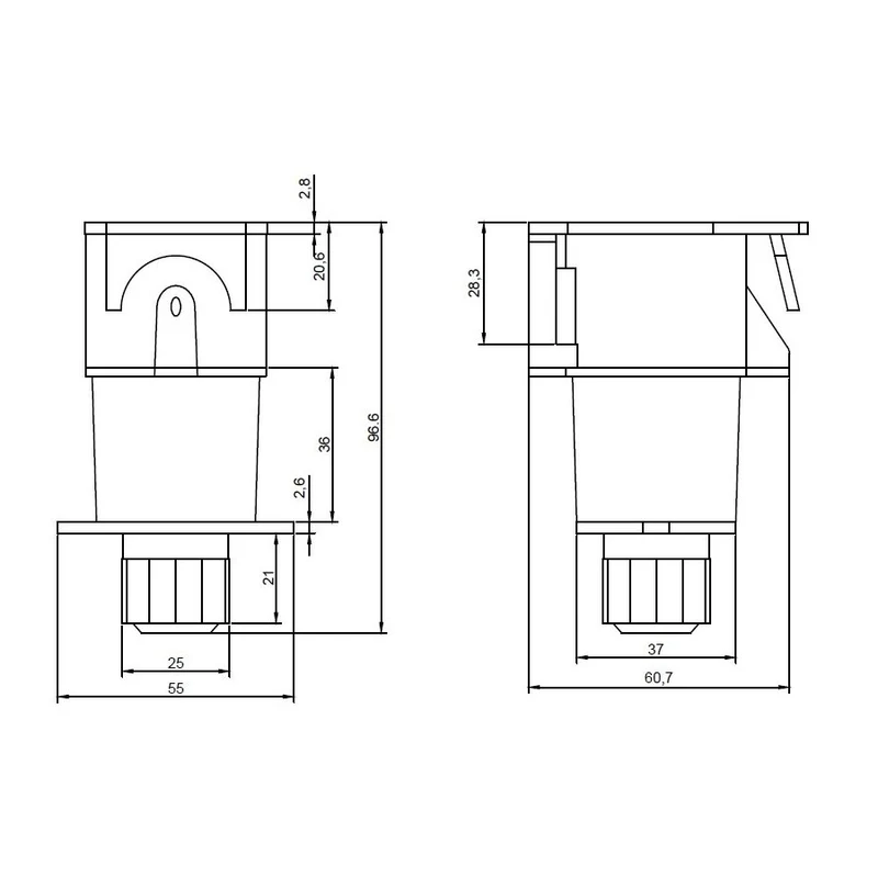 Inline-Anhängersteckdose / 7-polig / 12 V