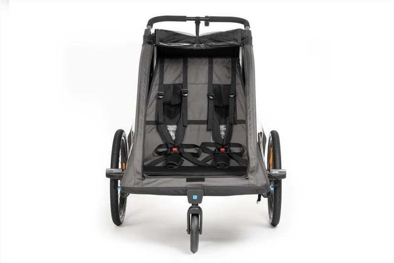 CUBE Kinder Fahrradanhänger Double PURE black, grey