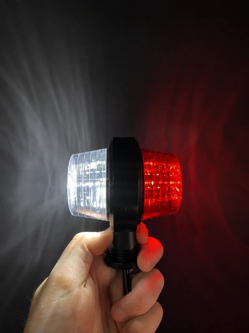 Old School Danish Kurze LED-Umrissleuchte / Rote und klare Linse