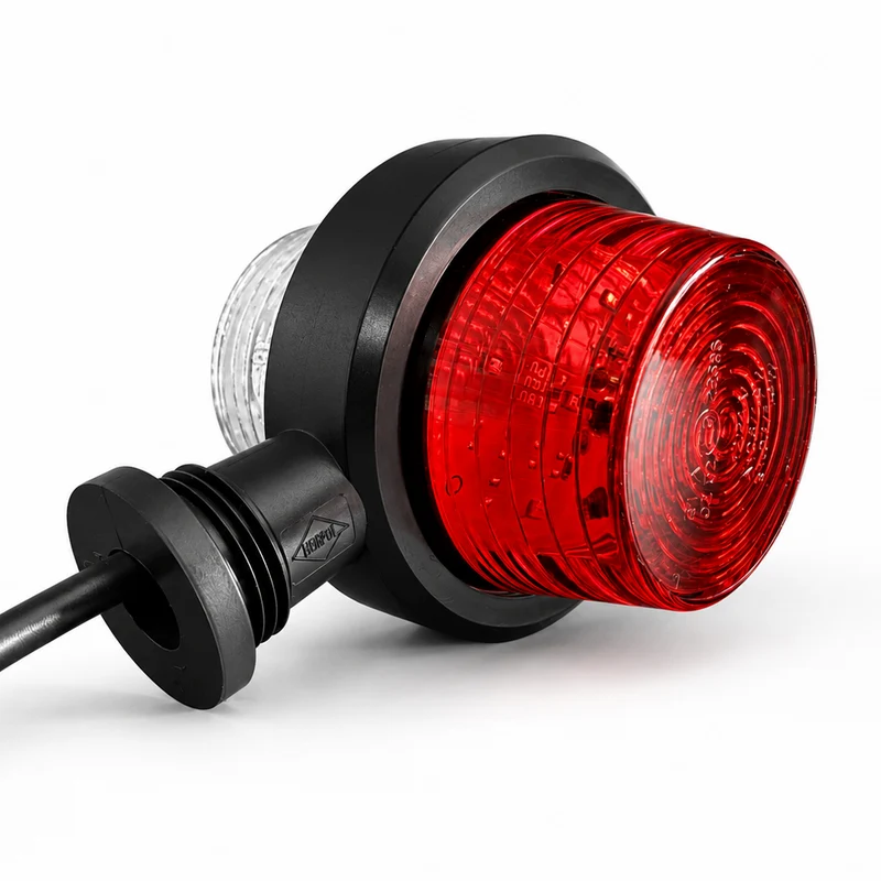 Old School Danish Kurze LED-Umrissleuchte / Rote und klare Linse