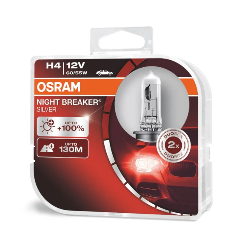 Osram H4 12V Birnen Night Breaker Silber +100% / 2er Pack