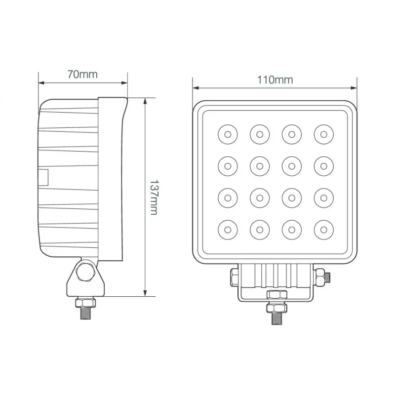 Square Flood Arbeitsscheinwerfer 48 Watt / LED Autolampen