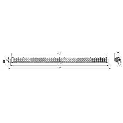 Gerade LED-Lichtleiste / Flutlichtstrahl / 96x LED / 1344 mm