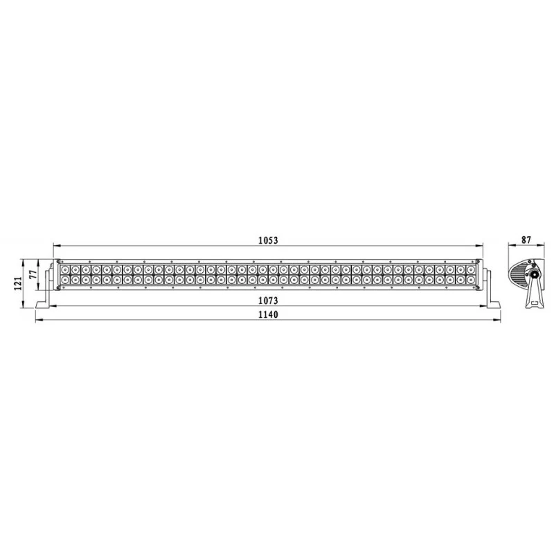 Gerade LED-Lichtleiste / Flutlichtstrahl / 80x LED / 1140 mm
