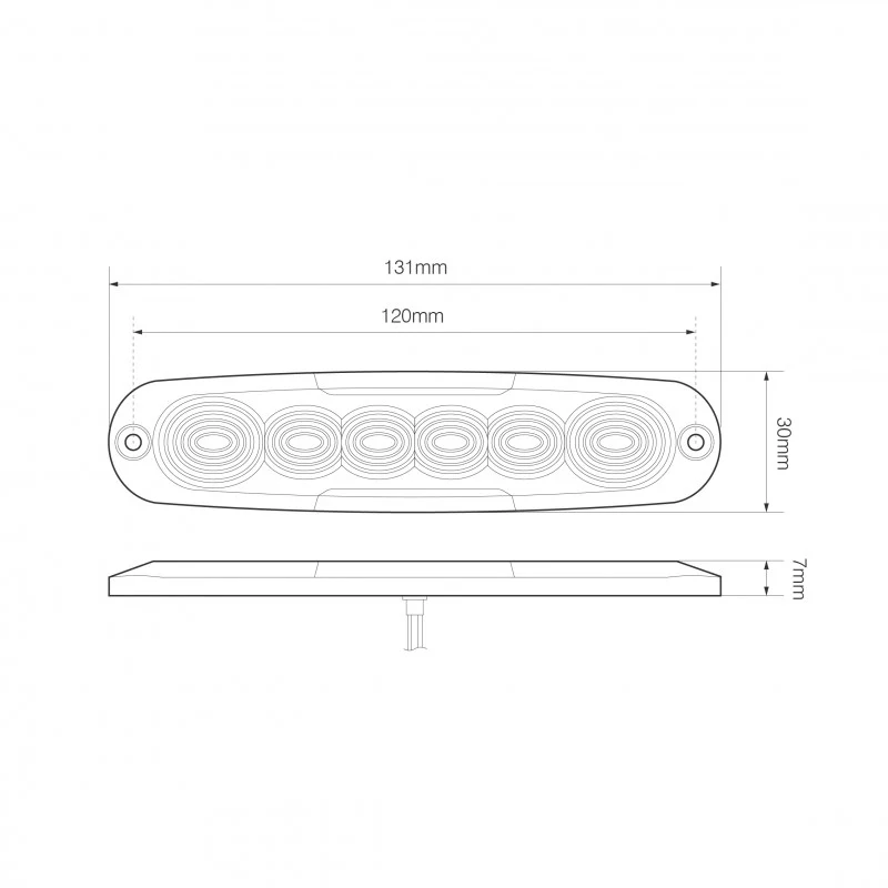 Flache 6-LED-Warnleuchte