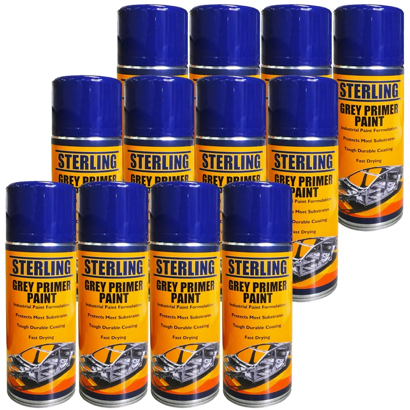 Graue Grundierfarbe Aerosol 400ml - Box mit 12 Dosen