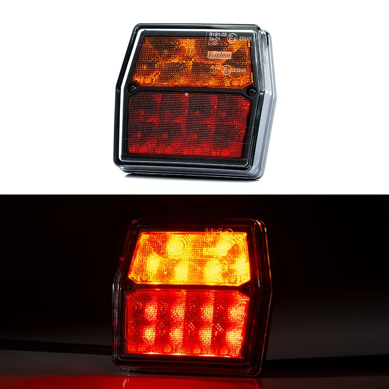 Fristom FT-222 Kleine 12-V-LED-Anhängerleuchte mit Brems-, Rück- und Blinker