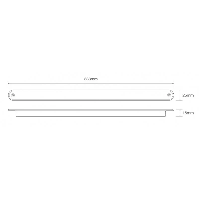 Kompakte LED-Streifen-Kombinationsrückleuchte - Schwarz 12 V 380 mm / LED-Autolampen