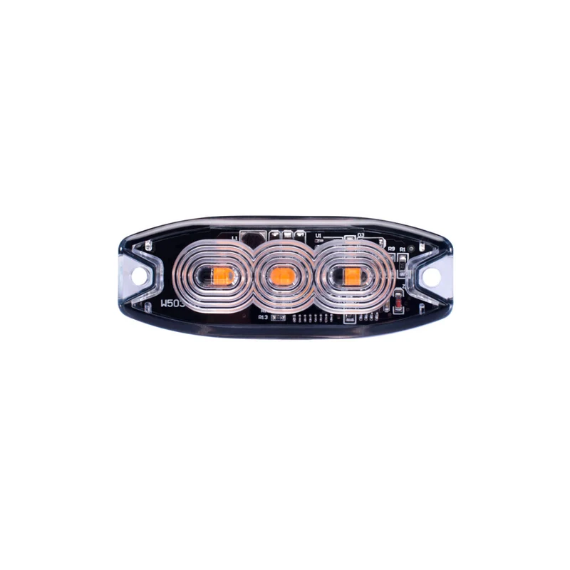Flaches Warnblinklicht / 3 LED / Bernstein