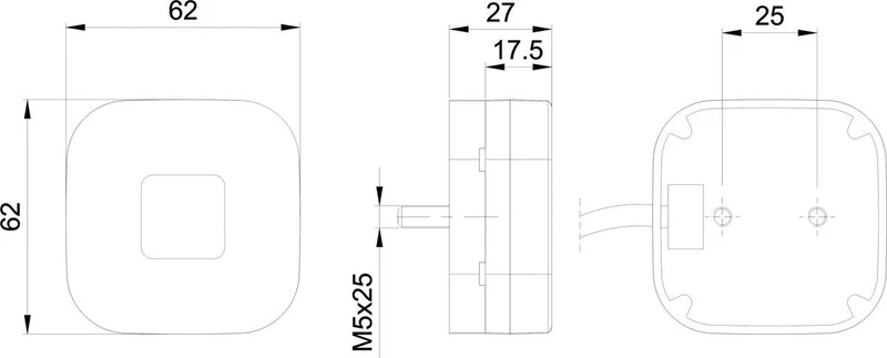Quadratische LED-Markierungsleuchte