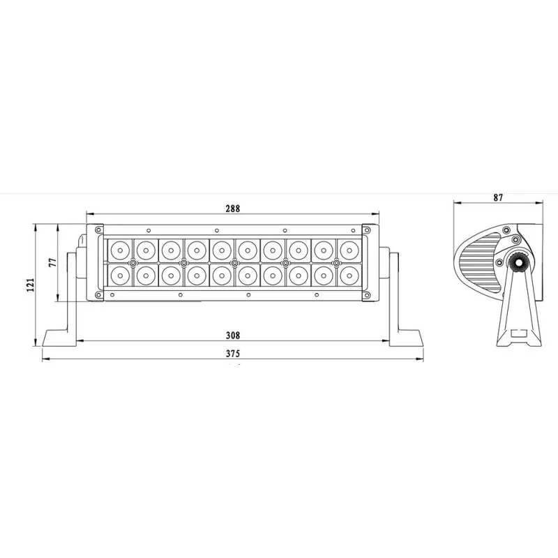 Mini-LED-Lichtleiste 11" mit Flutlicht / 275 mm