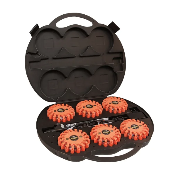 Wiederaufladbare magnetische Warnfackeln von Strands / 6er-Pack