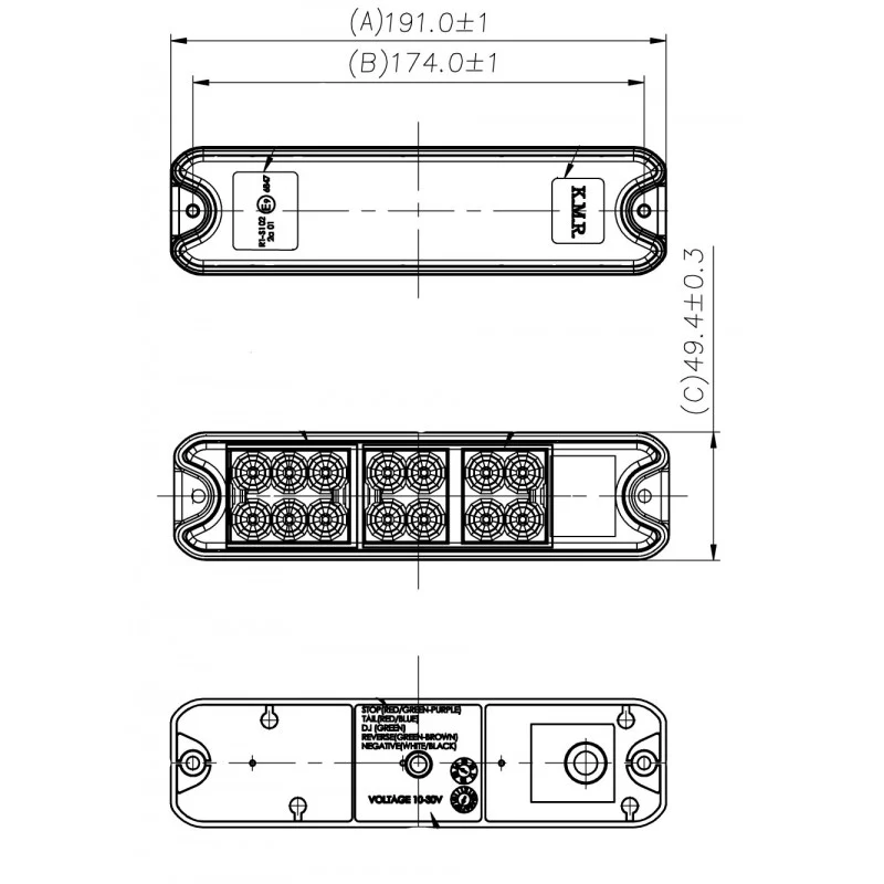 Mini-LED-Brems- / Rück- / Blinker-Anhängerlampe