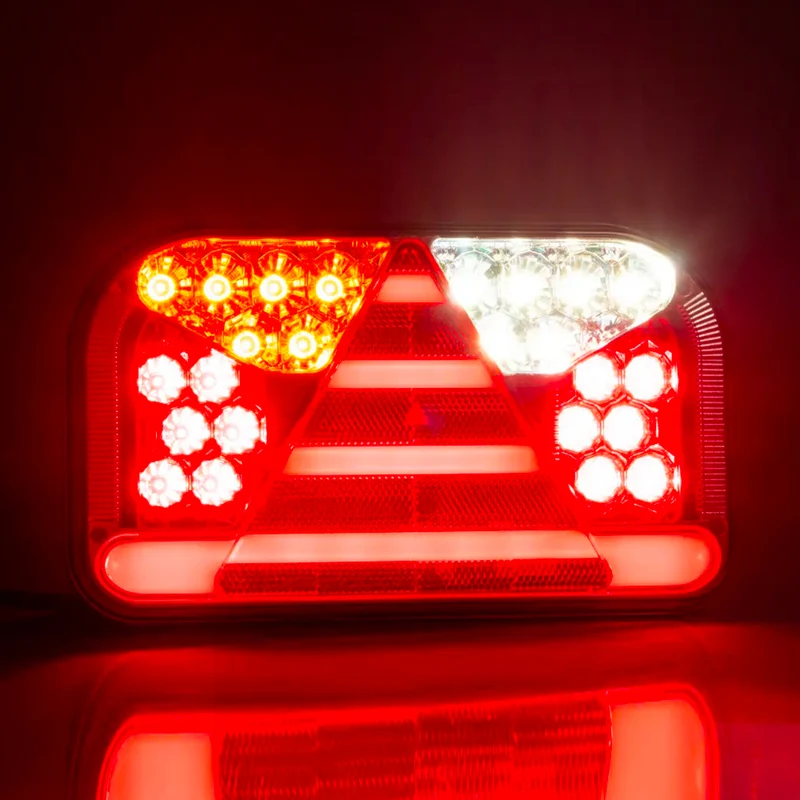LED-Anhängerlampe mit Bremslicht, Schlusslicht, Blinklicht, Nebelscheinwerfer, Rückfahrlicht und Rückstrahler