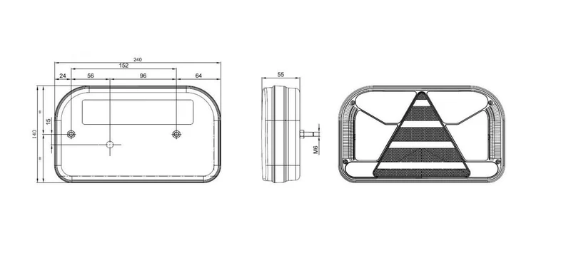 LED-Anhängerlampe mit Bremslicht, Schlusslicht, Blinklicht, Nebelscheinwerfer, Rückfahrlicht und Rückstrahler