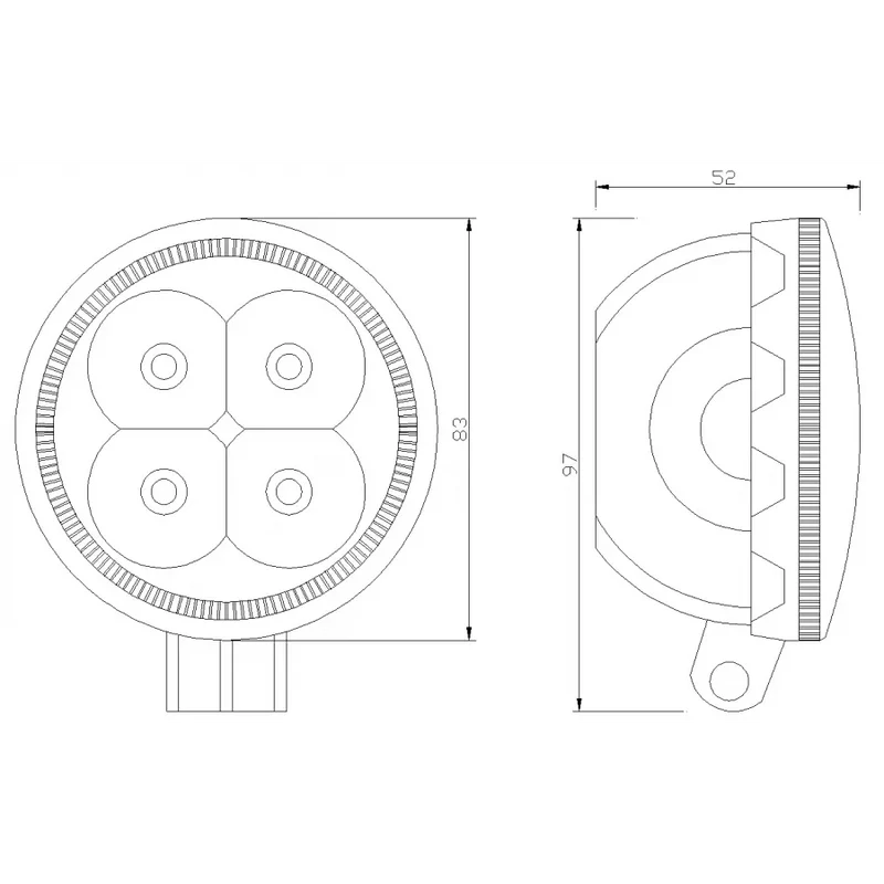 Kleine runde LED-Arbeitsleuchte / 700 Lumen