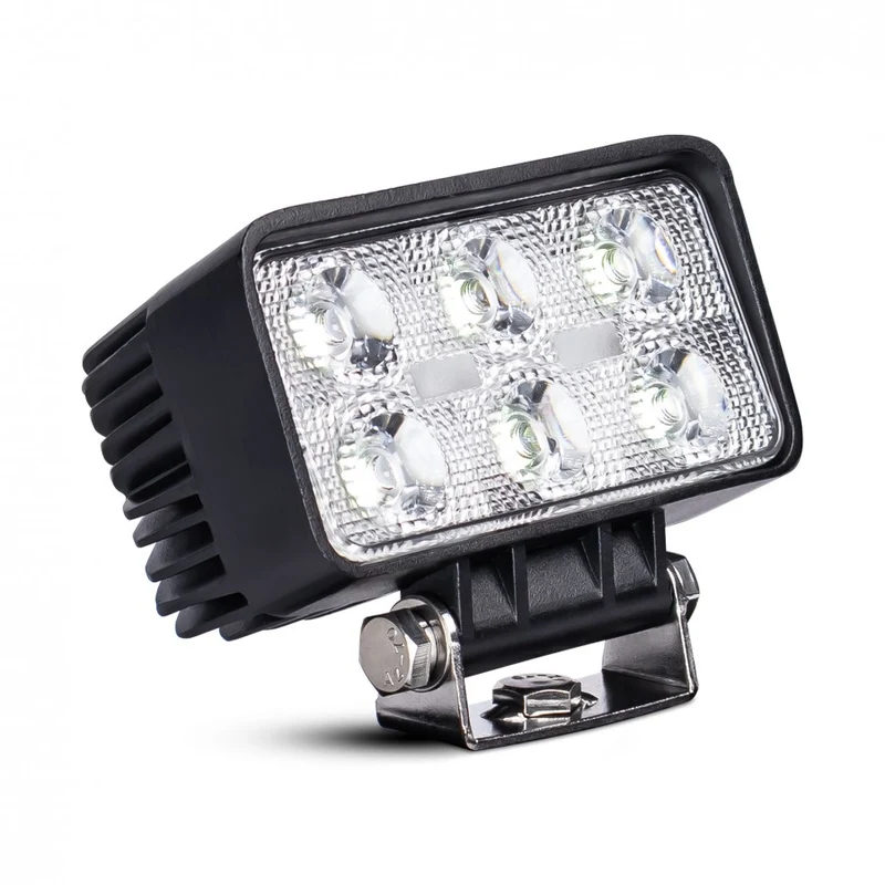 Rechteckige 18-W-LED-Arbeitsleuchte mit 1100 Lumen Flutlichtstrahl