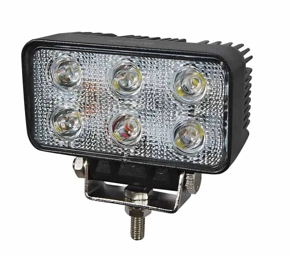 Rechteckige 18-W-LED-Arbeitsleuchte mit 1100 Lumen Flutlichtstrahl