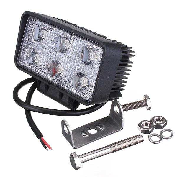 Rechteckige 18-W-LED-Arbeitsleuchte mit 1100 Lumen Flutlichtstrahl
