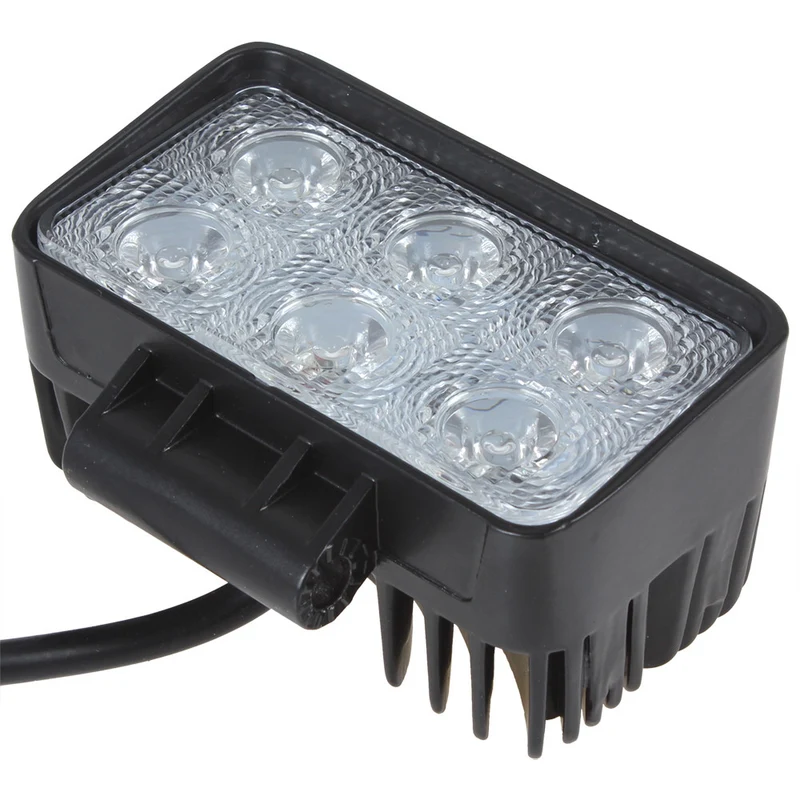 Rechteckige 18-W-LED-Arbeitsleuchte mit 1100 Lumen Flutlichtstrahl