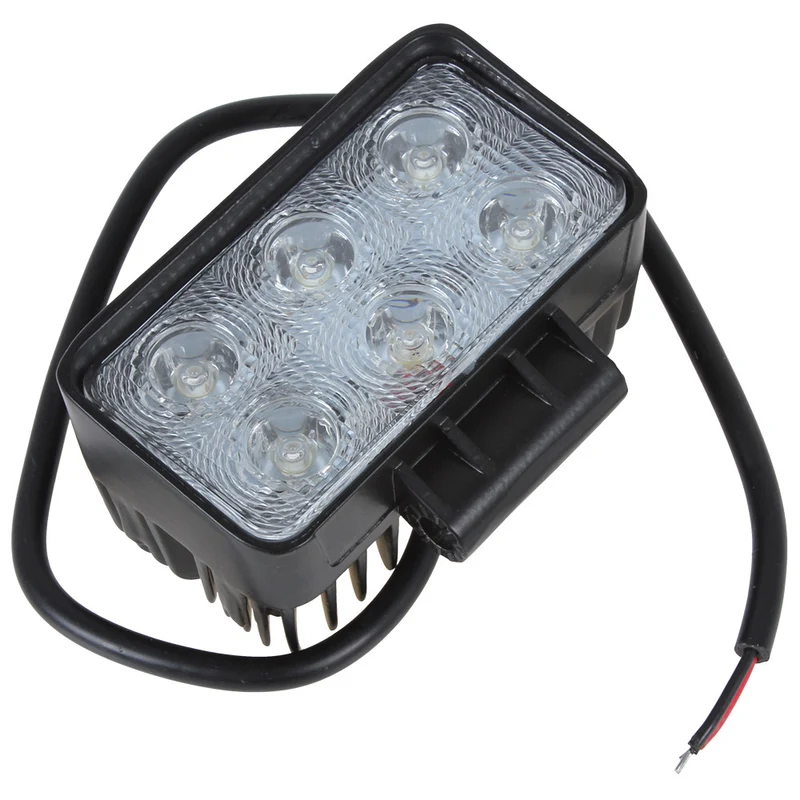 Rechteckige 18-W-LED-Arbeitsleuchte mit 1100 Lumen Flutlichtstrahl