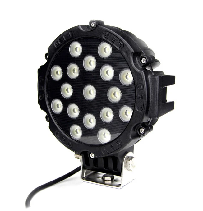 Schwarzes, robustes, rundes LED-Flutlicht, 3600 Lumen/51 W