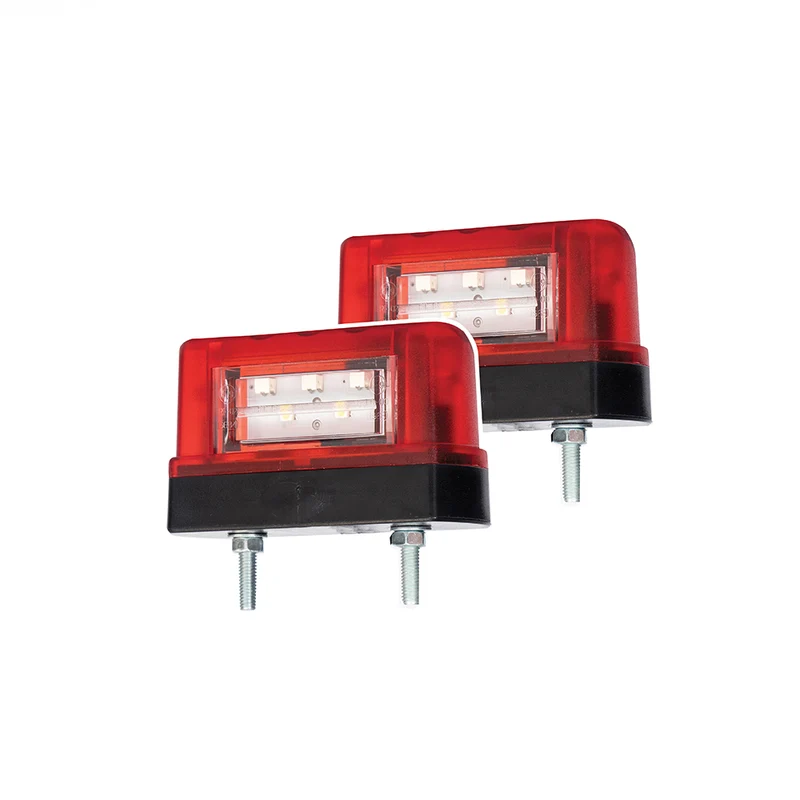 Schlanke LED-Kennzeichenleuchte mit Positionslicht hinten / 2er Pack