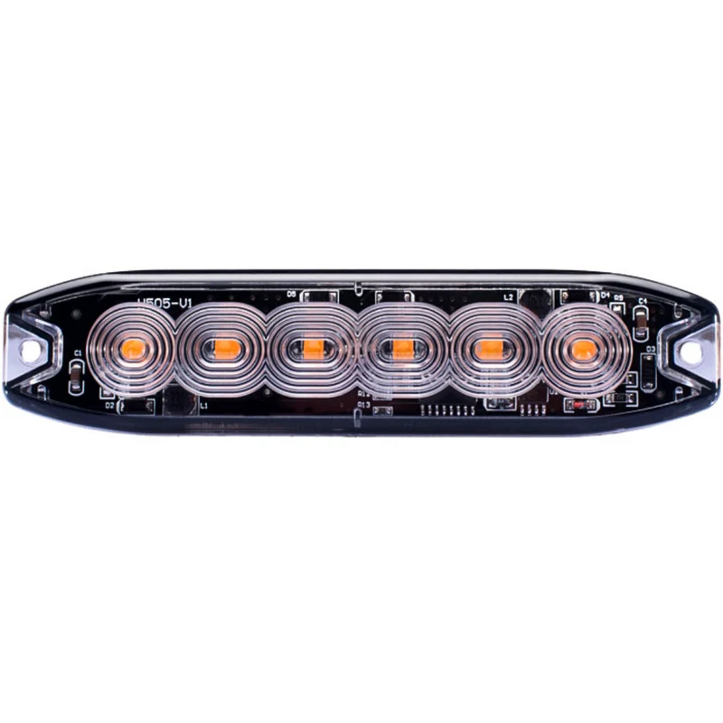 Flaches Warnblinklicht / 6 LED / Bernstein