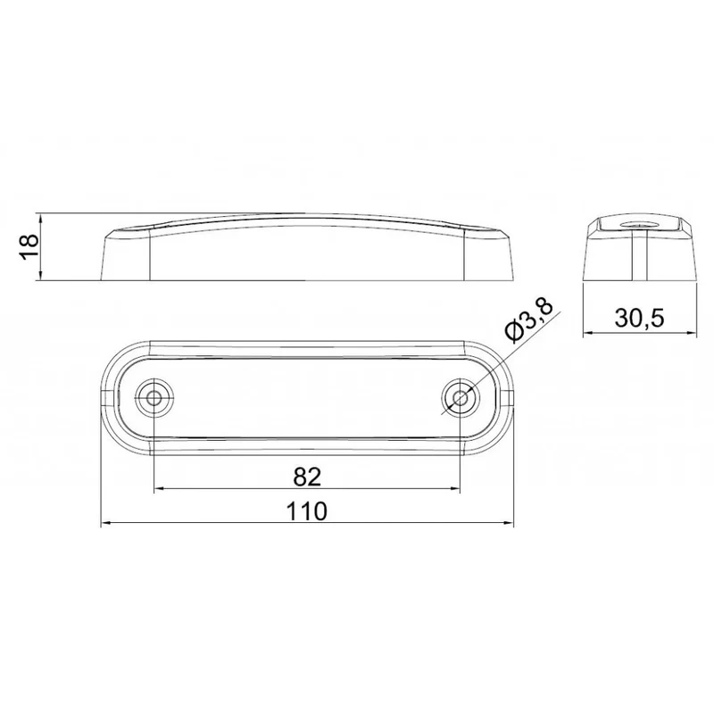 LED-Markierungsleuchte mit Neoneffekt und transparenter Dichtung / Rot
