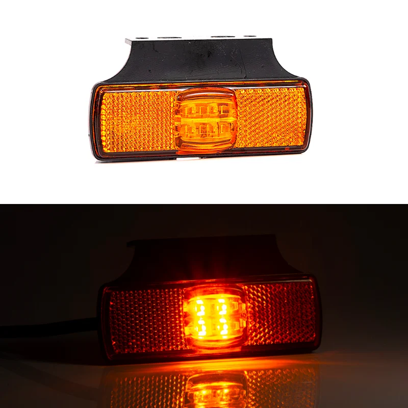 Slimline gelbe Seitenmarkierungsleuchte mit horizontaler Halterung