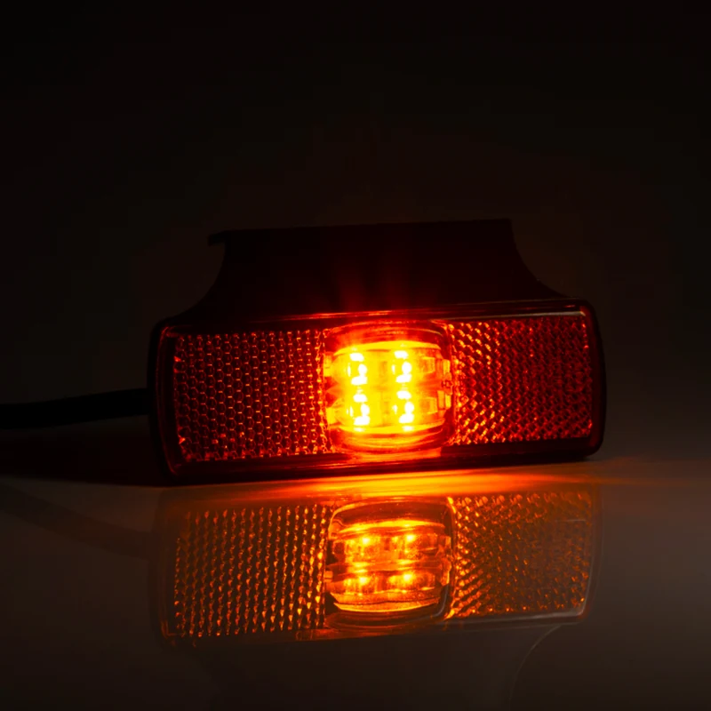 Slimline gelbe Seitenmarkierungsleuchte mit horizontaler Halterung