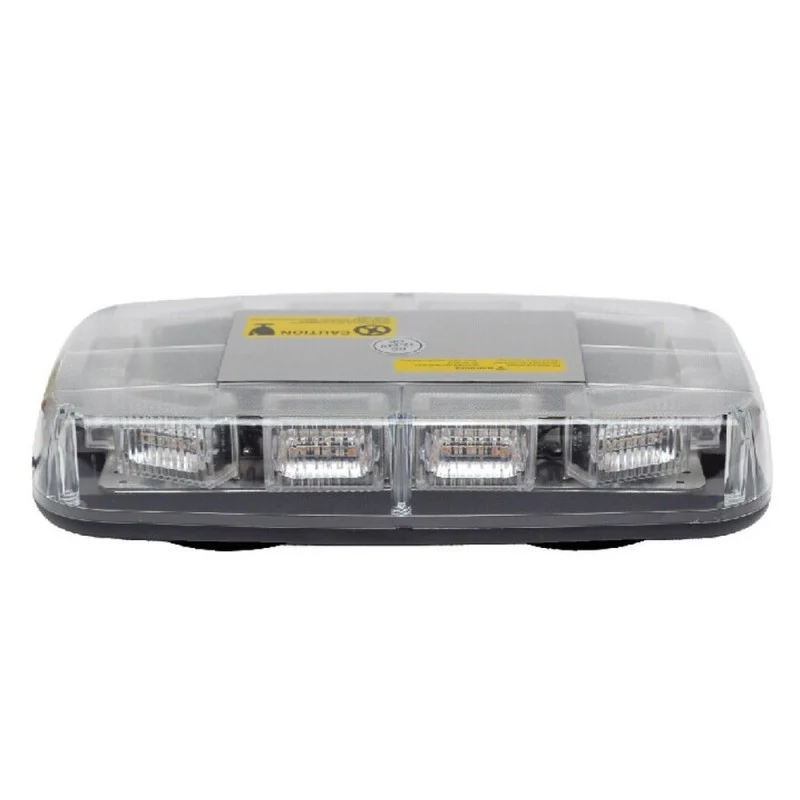 Magnetische LED-Mini-Beacon-Lichtleiste Bernstein 12/24 V mit klarer Linse