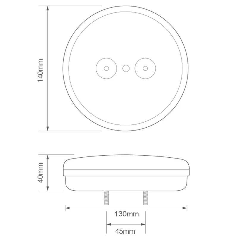 LED Runde Slimline Trailer Burger Light für Trucks & Trailer / 12 - 24v