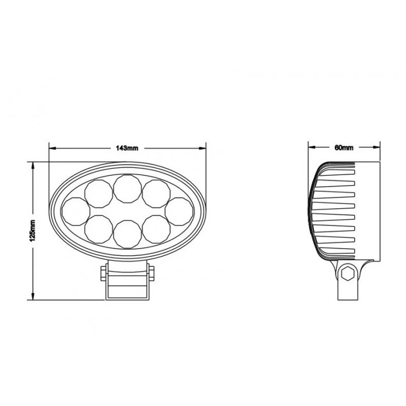 LED-Arbeitsleuchte / Ovale Form