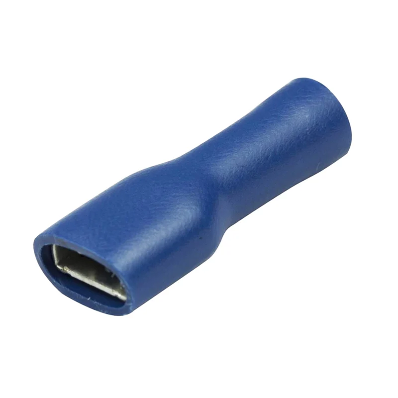Blaue, vollisolierte 6.3-mm-Flachstecker-Crimpkabelschuhe / 100er-Pack / Am beliebtesten
