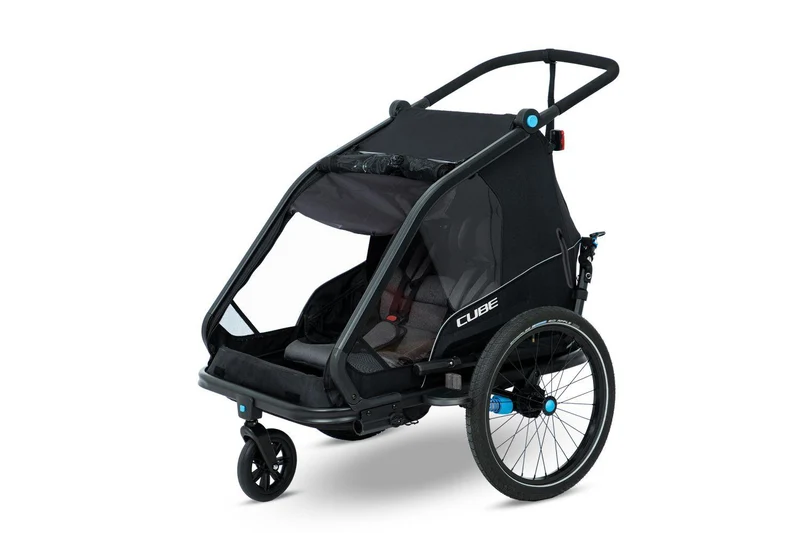 Cube Kinder Fahrradanhänger Double CMPT schwarz